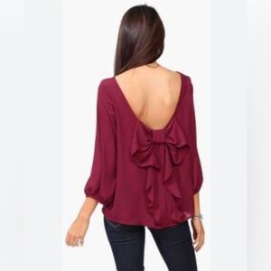 HUMBLE CHIC New York 3/4 Sleeve Bow in Back Blouse ………..215